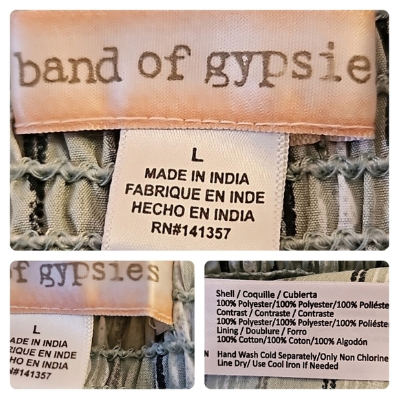 Band of Gypsies Striped Green Jumpsuit - Picture 7 of 8